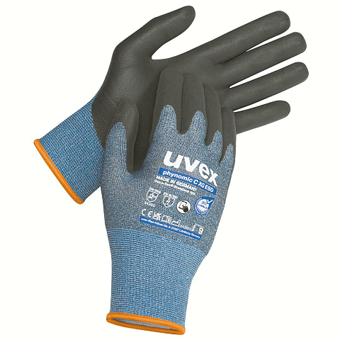 Uvex phynomic C XG ESD Werkstatthandschuhe Schwarz, Blau Karbon, Elastan, Fiberglas, Polyamid 10 Stück(e)
