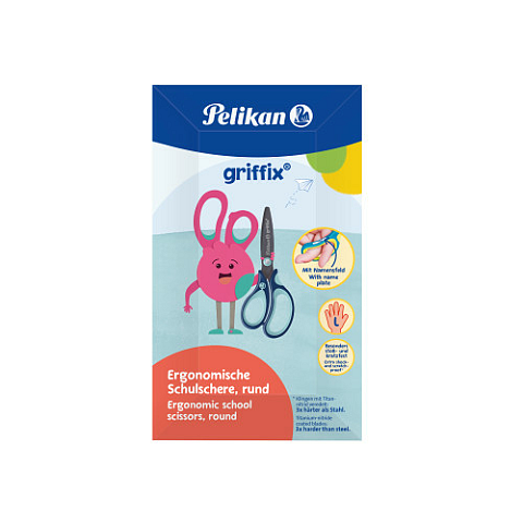 Pelikan 819169 Büro- & Bastelschere Universal Gerader Schnitt Blau, Hellblau, Edelstahl