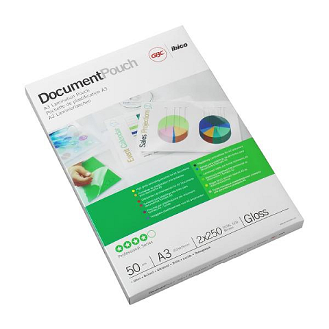 GBC Laminiertaschen f. Dokumente A3 2x75 Micron glänzend (25)