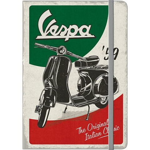 Nostalgic Art Vespa Notizbuch A5 128 Blätter Mehrfarbig