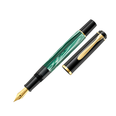 Pelikan 994095 Füllfederhalter Integriertes Befüllsystem Schwarz, Gold, Grün, Marmorfarbe 1 Stück(e)
