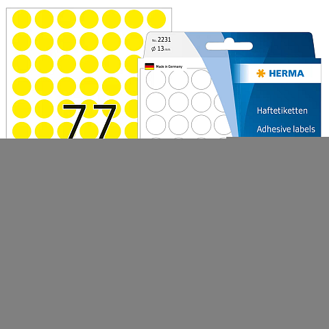 HERMA Vielzwecketiketten/Farbpunkte Ø 13 mm rund gelb Papier matt Handbeschriftung 2464 St.