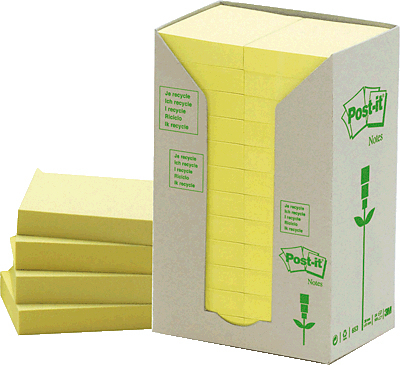 3M Post-it 38 x 51mm (24 x 100) selbstklebendes Etikett Gelb 24 Stück(e)
