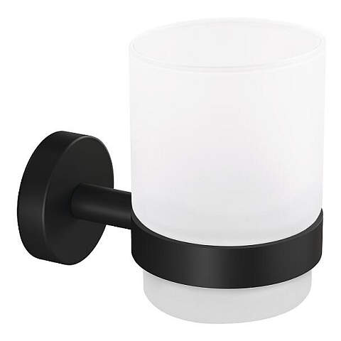 TESA MOON BLACK Schwarz, Weiß Wandmontierter Zahnbürstenhalter