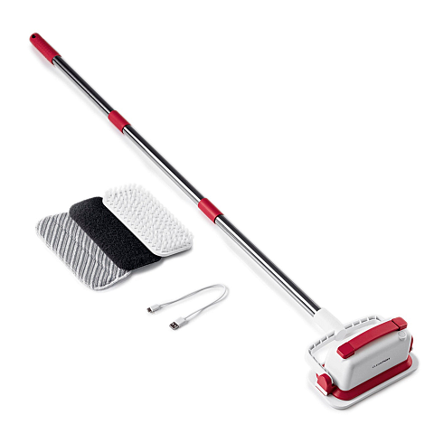 CLEANmaxx 13350 Scrub-Bürste Acrylnitril-Butadien-Styrol (ABS), Eisen, Nylon, Polyester, Polypropylen (PP) Rot, Weiß