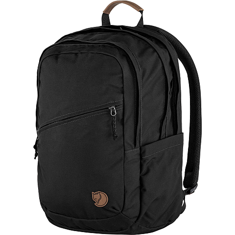 Fjällräven Räven 28 Rucksack Lässiger Rucksack Schwarz Baumwolle, Polyamid, Polyester