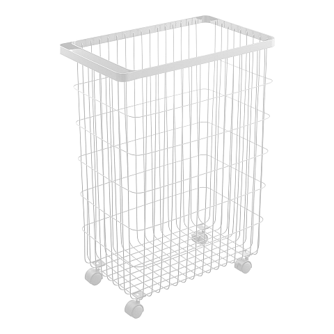 Yamazaki YA04776 Wäschekorb 55 l Rechteckig Nylon, Stahl Weiß