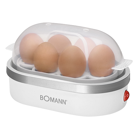 Bomann EK 5022 CB 6 Eier 400 W Silber, Transparent, Weiß