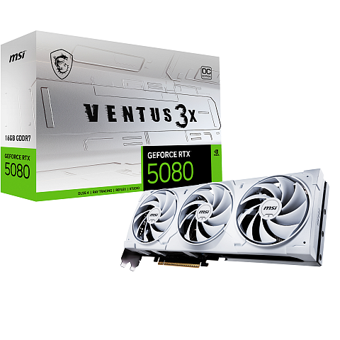 MSI VENTUS GEFORCE RTX 5080 16G 3X OC WHITE Grafikkarte NVIDIA 16 GB GDDR7