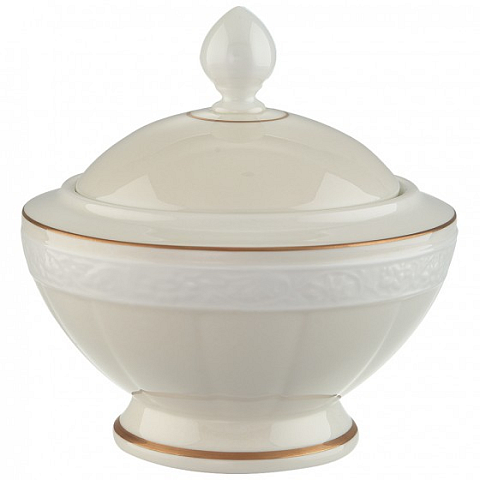 Villeroy & Boch 1043900960 Zuckerdose Beige, Weiß