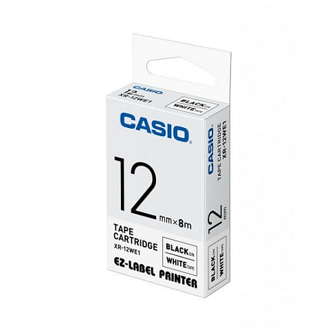 Casio XR-12WE1 Etiketten erstellendes Band Schwarz auf weiss