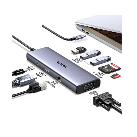 Ugreen Revodok USB-C 6-IN-1 Hub met 4K HDMI USB Typ-C 10000 Mbit/s