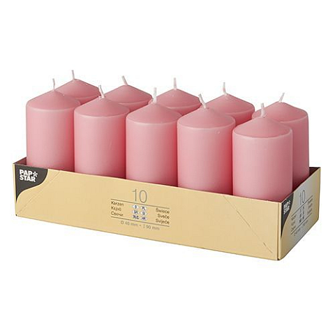 Papstar 17913 Wachskerze Rund Pink 10 Stück(e)