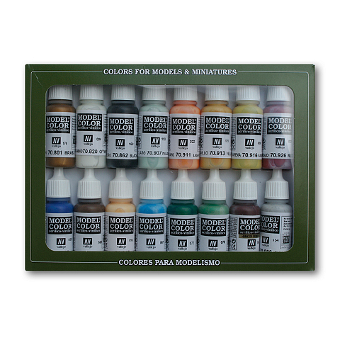Vallejo 70.146 Acrylfarbe 17 ml Blau, Grün, Grau, Orange, Rot, Weiß, Gelb Flasche