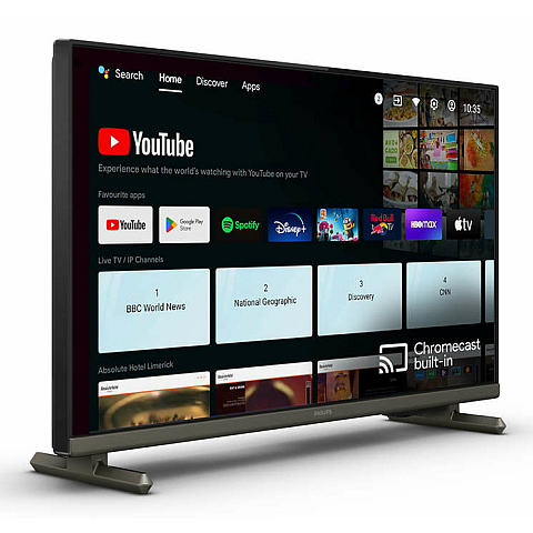 Philips 24HFL4518/12 Gästefernseher 61 cm (24") HD 250 cd/m² Smart-TV Schwarz 6 W