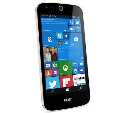 Acer Liquid M330 11,4 cm (4.5") Dual-SIM Windows 10 4G Mikro-USB 8 GB Weiß