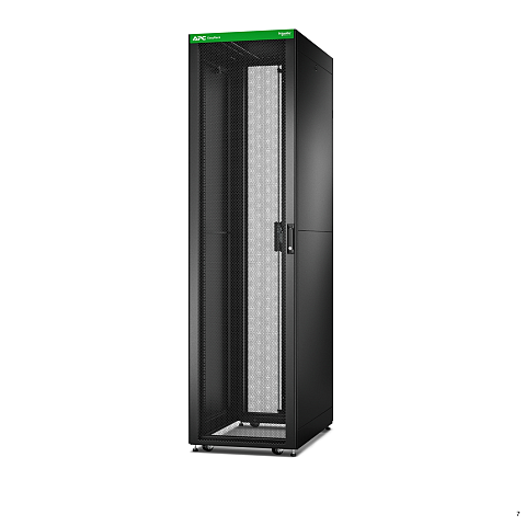 APC Easy Rack 600mm/48HE/1000mm mit Dach, Seitenwand, Rollen, Füßen und 4 Halterungen, ohne Boden, schwarz