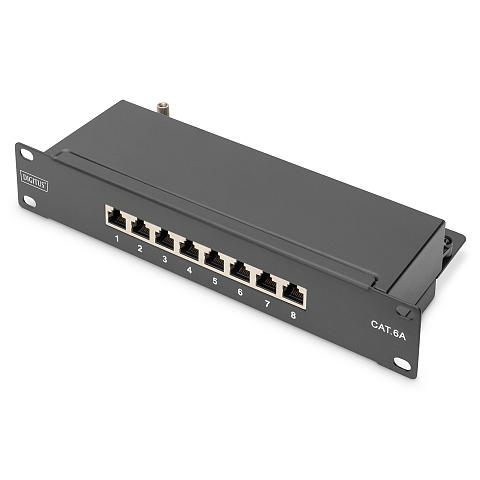 Digitus CAT 6A, Klasse E Patch Panel, geschirmt, schwarz