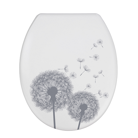 WENKO Astera Weicher Toilettensitz Duroplast Grau, Weiß