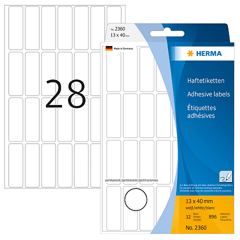 HERMA Vielzwecketiketten 13x40 mm weiß Papier matt Handbeschriftung 896 St.