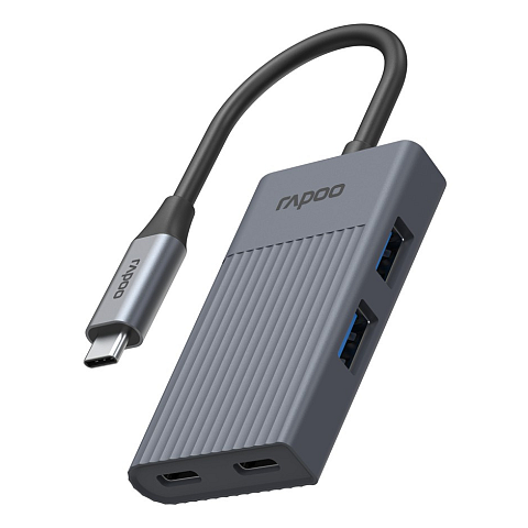 Rapoo UCH-4013 Schnittstellen-Hub USB Typ-C 5000 Mbit/s Grau