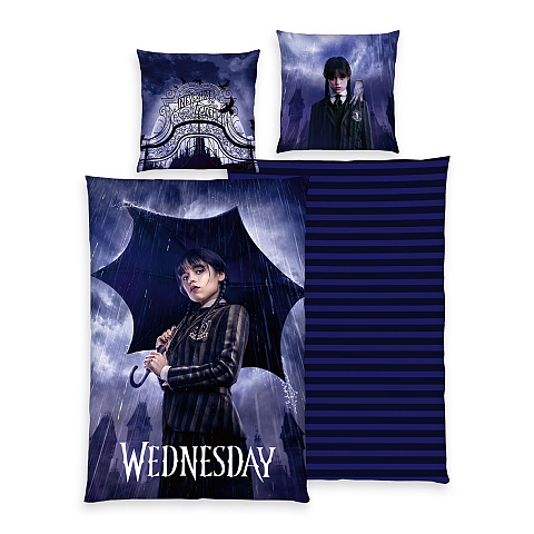HERDING Wednesday Bettwäsche-Set 'Umbrella' - 80-x-80-cm-135-x-200-cm