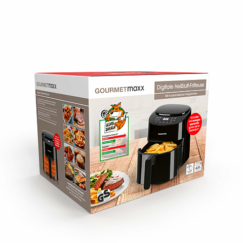 Gourmetmaxx 11822 Fritteuse Einzelbild 4,5 l Eigenständig 1450 W Heißluftfritteuse Schwarz