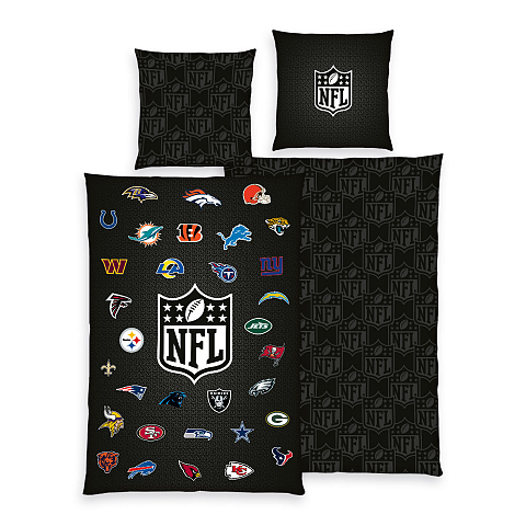 HERDING NFL Bettwäsche-Set ‘All Teams’ – 135×200 cm, Renforcé
