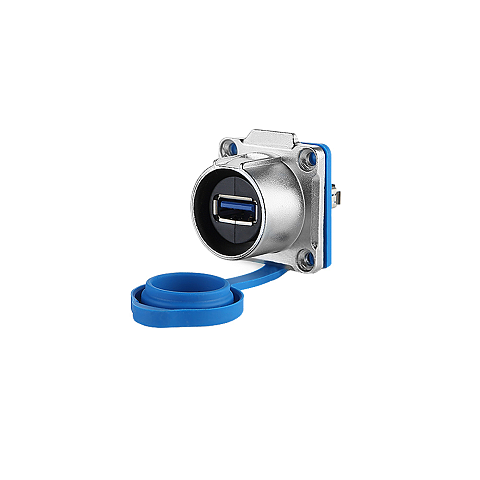 Alcasa IC01-24U302 Steckdose USB A Blau, Silber