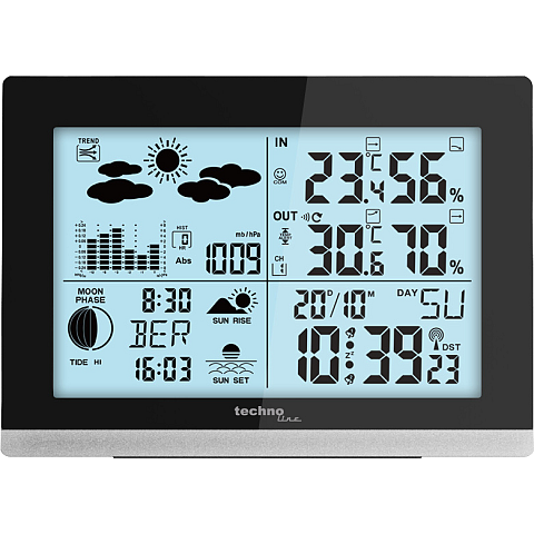 Technoline WS 6762 Digitale Wetterstation Schwarz Akku