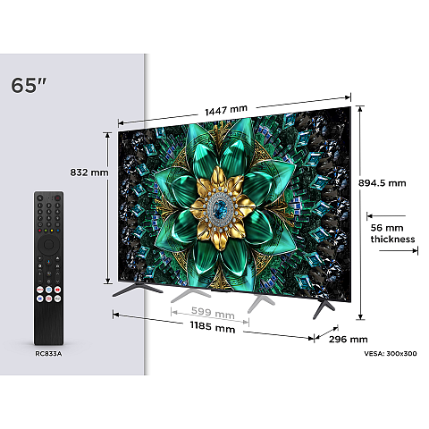 TCL Q6C 65Q6C-UK Fernseher 165,1 cm (65") 4K Ultra HD Smart-TV WLAN Metallisch