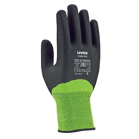 Uvex C500 XG Anthrazit, Limette, Grün, Grau Polyethylen, Viskose, Faser, Polyamid