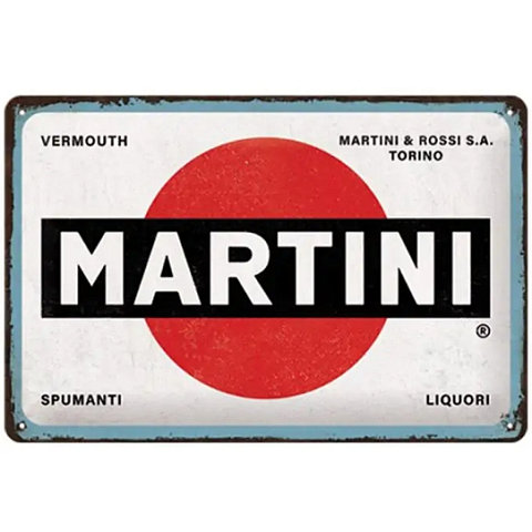 Nostalgic Art Martini Dekoratives Schild & Tafel für drinnen Metall Mehrfarbig