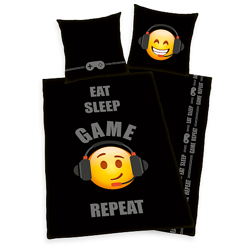 HERDING Emot!x Bettwäsche-Set 'Gaming' - 80-x-80-cm-135-x-200-cm