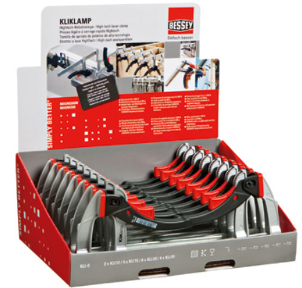 BESSEY KLI-D Schraubzwinge Klemmensatz Schwarz, Rot, Edelstahl