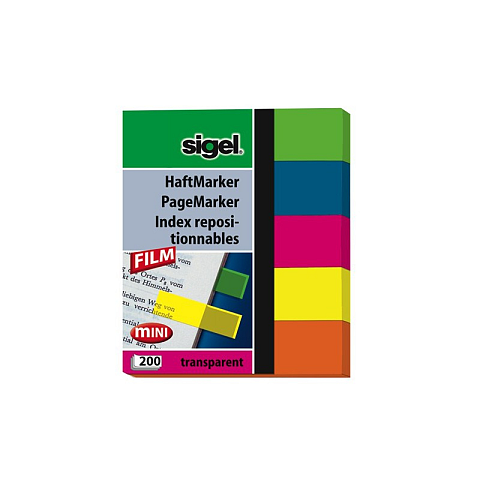 Sigel HN615 selbstklebendes Etikett Blau, Grün, Orange, Pink, Gelb 200 Stück(e)