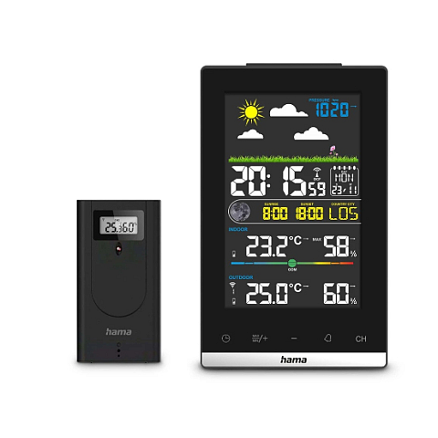 Hama 00222239 Digitale Wetterstation Schwarz Akku