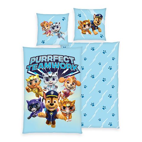 HERDING Paw Patrol Bettwäsche-Set ‘Catpack Rescues’ – 135×200 cm, Renforcé