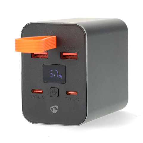 Nedis PBKPD100W25BK Powerbank Lithium Polymer (LiPo) 30000 mAh Schwarz, Grau