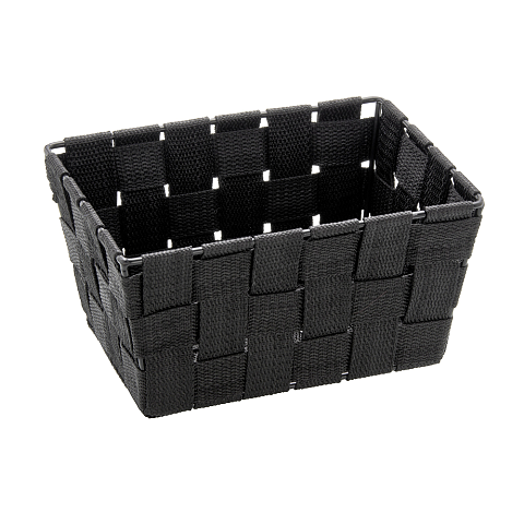 WENKO Aufbewahrungskorb Adria Mini Schwarz rechteckig