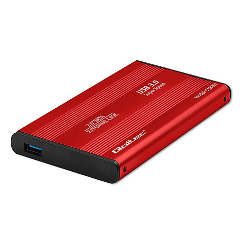 Qoltec 51860 Speicherlaufwerksgehäuse HDD / SSD-Gehäuse Rot 2.5"
