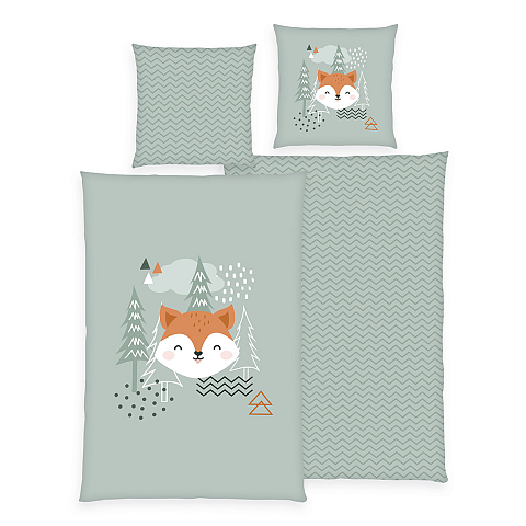 HERDING Young Collection Winterbettwäsche-Set ‘Nordic Forest’ – 135×200 cm, Flanell