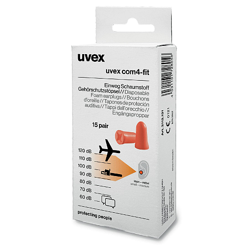 Uvex 2112131 Ohrstopfen Wiederverwendbarer Ohrstöpsel Orange 15 Stück(e)