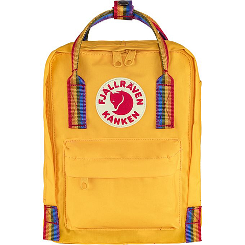 Fjällräven Kanken Rainbow Mini Rucksack Lässiger Rucksack Gelb Vinylon