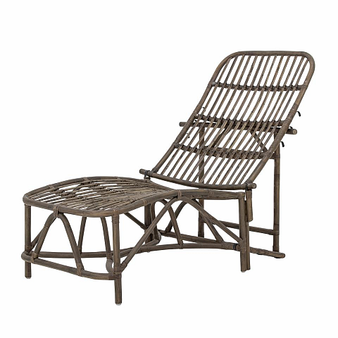 Bloomingville 82056579 Liegestuhl Braun Eisen, Rattan Liegen / Sitzen