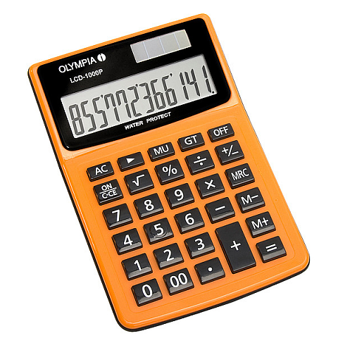 Olympia LCD 1000P Taschenrechner Desktop Einfacher Taschenrechner Schwarz, Orange