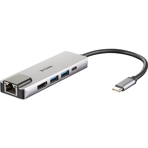 D-Link DUB-M520 laptop-dockingstation & portreplikator Kabelgebunden Thunderbolt 3 Aluminium