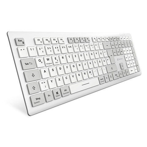 Sharkoon OfficePal K30W wh Tastatur Heimbüro USB QWERTZ Deutsch Weiß