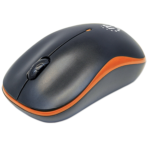 Manhattan Success Wireless Maus, USB, optisch, drei Tasten plus Mausrad, 1000 dpi, orange