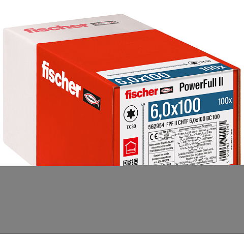 Fischer 562954 Schraube/Bolzen 100 Stück(e)
